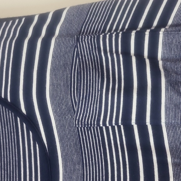 OLIVE & OAK Blue White Striped Sleeve Drawstring Waist Dress - Picture 4 of 9